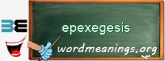 WordMeaning blackboard for epexegesis